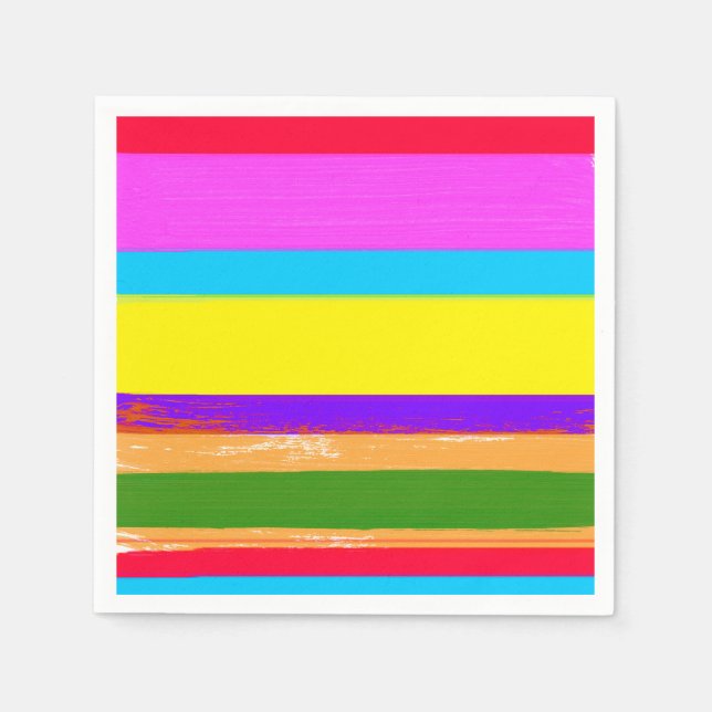 Serviettes En Papier Bright Stripes Fiesta Cinco De Mayo Anniversaire (Devant)