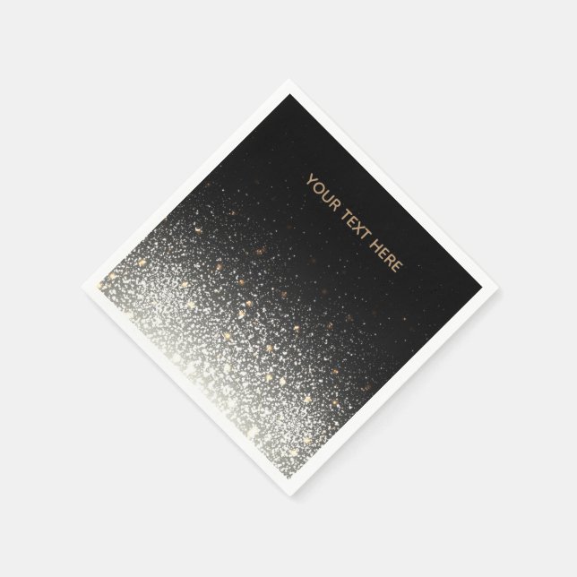 Serviettes en papier brillant noir (Coin)