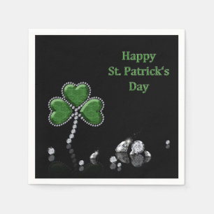 Serviettes En Papier Brilliant Happy St. Patrick's Day Diamonds