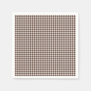 Serviettes en papier Brown au chocolat En vichy