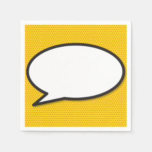 Serviettes En Papier Bulle de dialogue de bande dessinée rétro amusante