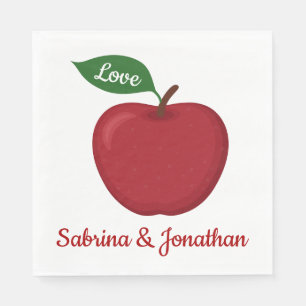 Serviettes En Papier Burgundy Red Apple Love Mariage de automne Party P