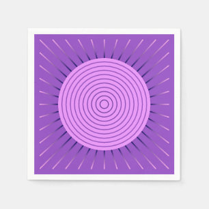 Serviettes En Papier Burst de soleil géométrique moderne - Violet améth