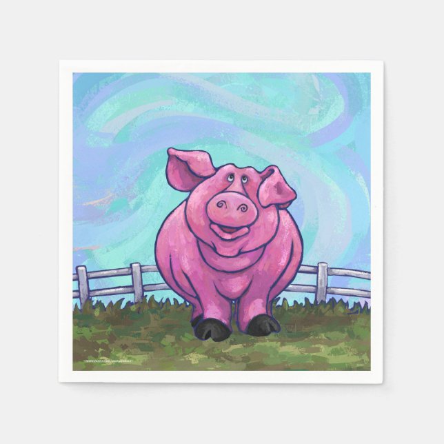 Serviettes En Papier Cadeaux et accessoires de cochon (Devant)