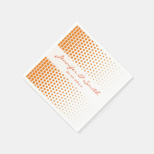 Serviettes En Papier Cadmium Orange pois moderne Blanc