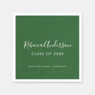 Serviettes En Papier Calligraphie minimale moderne - Vert foncé Graduat