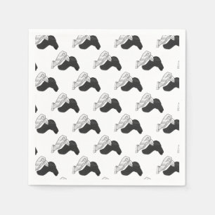 Serviettes En Papier Camion Silhouette à la main