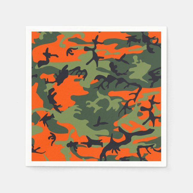 Serviettes En Papier Camo Chasseur orange (Devant)