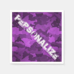 Serviettes En Papier Camo violet