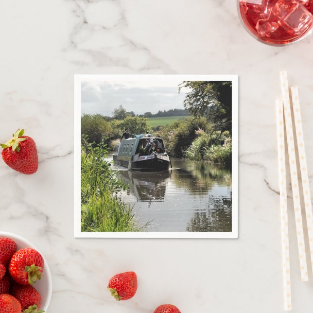 SERVIETTES EN PAPIER CANAL NARROWBOAT (En situation)