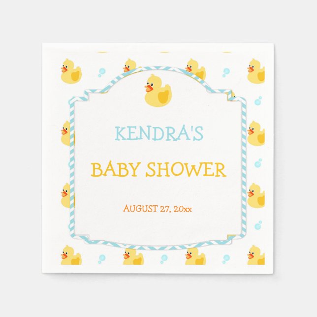 Serviettes En Papier Caoutchouc Canard canard genre neutre Aqua jaune (Devant)