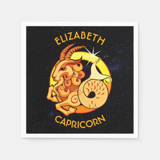 Serviettes En Papier Capricorn Zodiac Anniversaire Connexion Avec Votre (Devant)