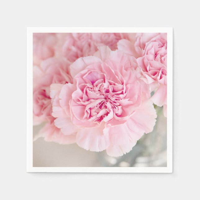 Serviettes En Papier Carnations roses (Devant)