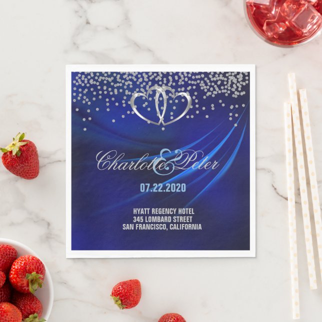 Serviettes En Papier Carreaux Bleus Royaux/Carreaux Papier Mariage Napl (En situation)