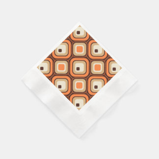 Serviettes En Papier Carrés orange, marron et beige