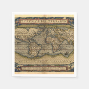 Serviettes En Papier Carte du monde vintage Antique Atlas