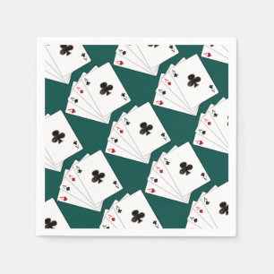 Serviettes En Papier Cartes de Jeu quatre As Motif Napkins