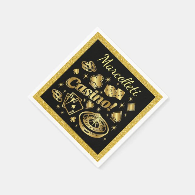 Serviettes En Papier Casino Party Napkins (Coin)