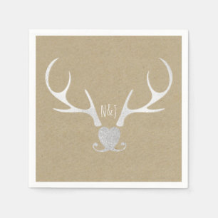 Serviettes En Papier Ceremonie de mariage Bois Rustique et Brancages Ar