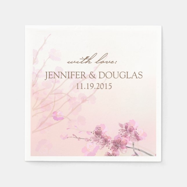 Serviettes En Papier Cerise en fleur/Sakura Cocktail Mariage Napkin (Devant)
