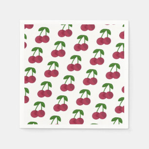 Serviettes En Papier Cerises Sombres de l'Été
