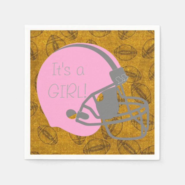 Serviettes En Papier C'est une fille de football thème Baby shower serv (Devant)