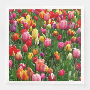 Serviettes En Papier Champ coloré des serviettes de papier de fleurs d