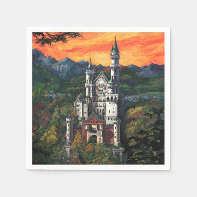 Serviettes En Papier Château Schloss Neuschwanstein (Devant)