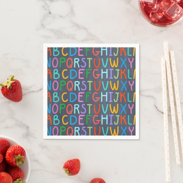 Serviettes En Papier Chaulkboard de l'école alphabet des serviettes en  (En situation)
