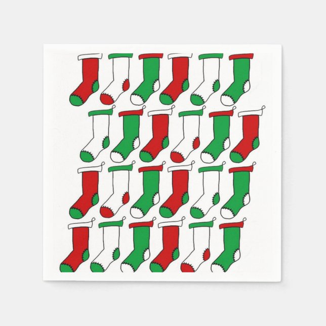 Serviettes En Papier Chaussettes de Noël (Devant)
