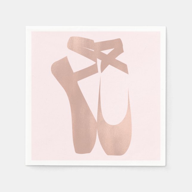 Serviettes En Papier Chaussons de Ballet Rose Ballerina Anniversaire (Devant)