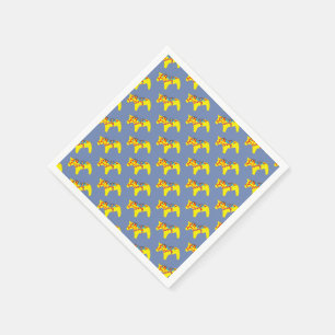 Serviettes En Papier Chevaux bleus et jaunes de Dala