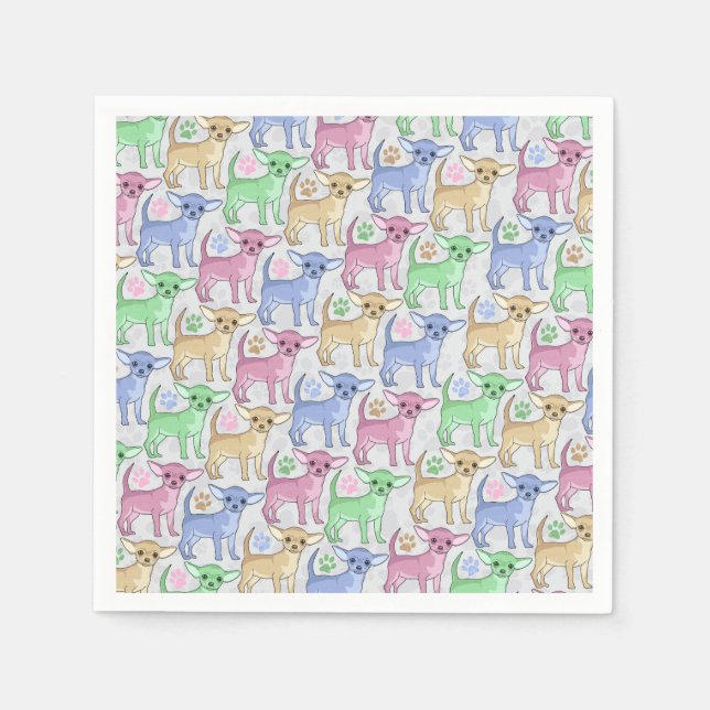 Serviettes En Papier Chihuahua Lover Motif coloré (Devant)