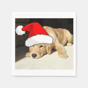 Serviettes En Papier Chiot de Noël Golden Retriever