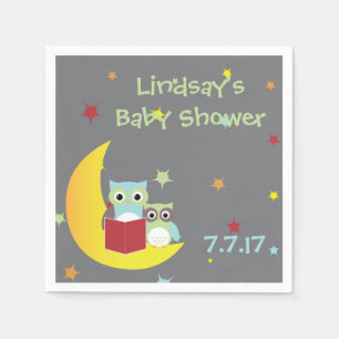 Serviettes En Papier Chouette à thème - Baby shower