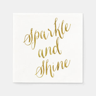 Serviettes En Papier Citation étincelante et brillante Faux Gold Foil