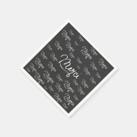 Citation Française "Merci" Motif noir et blanc