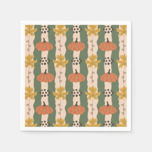 Serviettes en papier Citrouille et feuille Motif