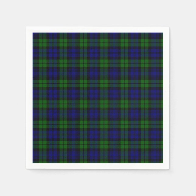Serviettes En Papier Clan Blackwatch tartan Campbell (Devant)