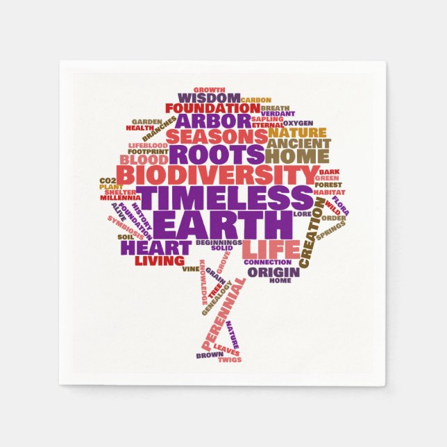 Serviettes En Papier Cloud de balise de l'arbre de vie inspirationnel (Devant)