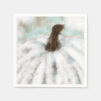 Serviettes En Papier Cocktail Citrouille blanc serviettes