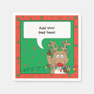 Serviettes En Papier Cocktail de Noël personnalisé serviettes