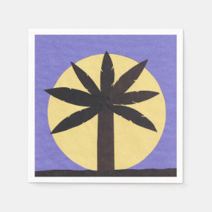 Serviettes En Papier Cocktail Napkin avec un Palm Tree Design