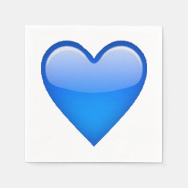 Serviettes En Papier Coeur bleu - Emoji (Devant)