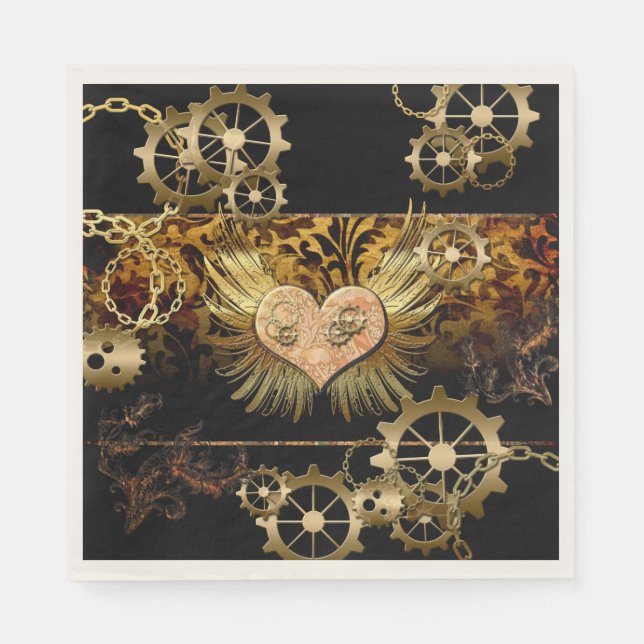 Serviettes En Papier Coeur vapeur (Devant)