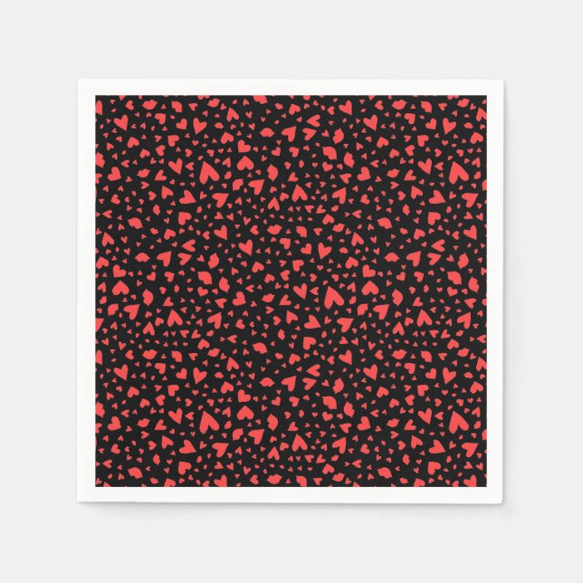 Serviettes En Papier Coeurs rouges et baisers (Devant)