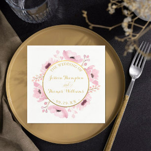 Serviettes En Papier Collection de Mariages floraux rose-printemps