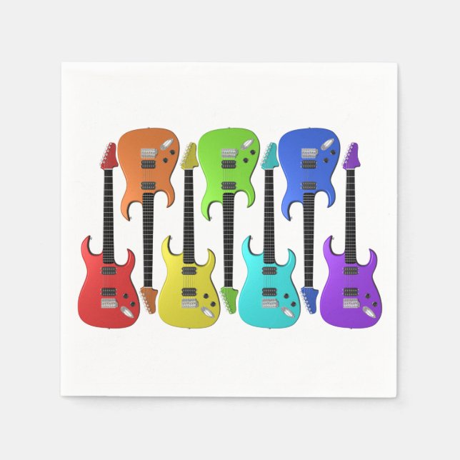 Serviettes en papier coloré pour guitares électriq (Devant)