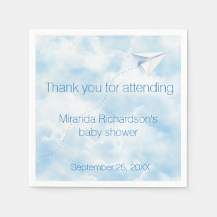 Serviettes En Papier Conception de baby shower d'avion de papier