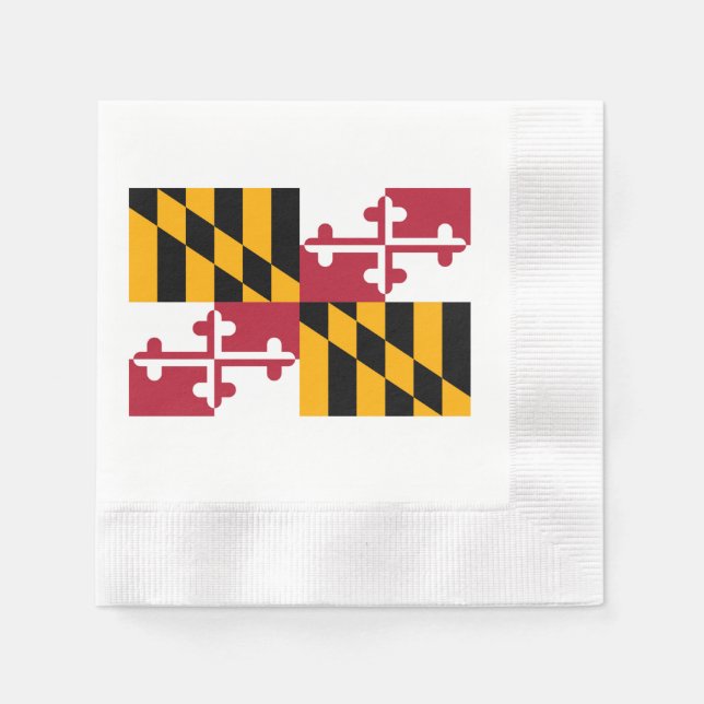 Serviettes En Papier Conception du drapeau de l'État du Maryland (Devant)